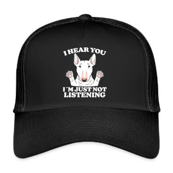 Bull Terrier Saying Funny Bull Terrier Gift - Trucker Cap - black/black - Front