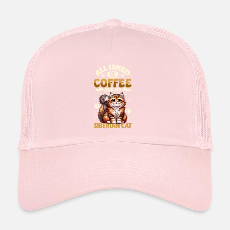 Coffee and my Siberian cat Trucker Cap