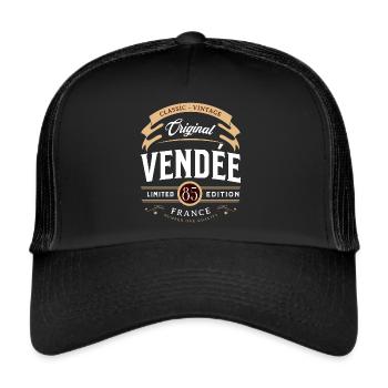 Vendée Département France - Casquette trucker  - noir/noir - Devant