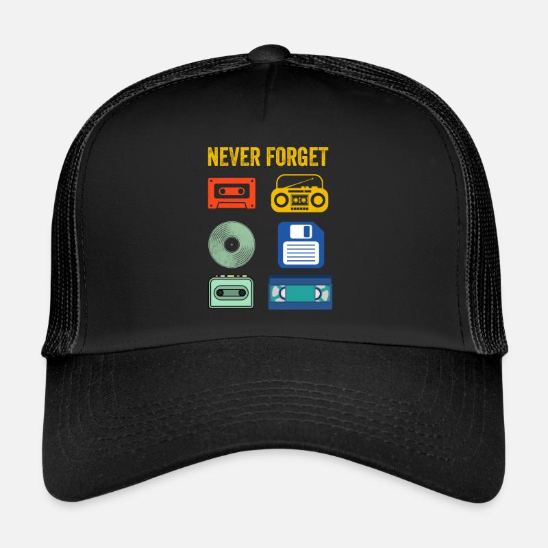 Never Forget Retro electronic devices Vintage Trucker Cap
