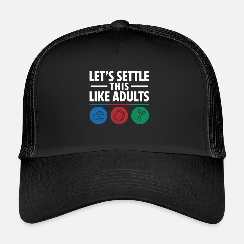 Réglons cela comme des adultes Pierre Papier Ciseaux Casquette trucker 