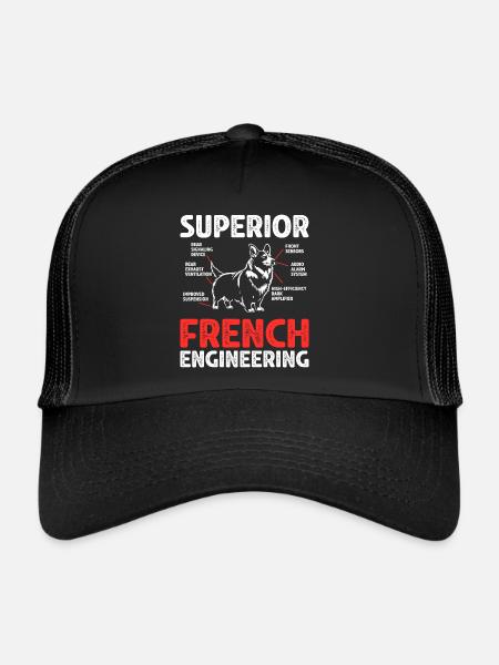 Humour Cadeau Chien Corgi - Casquette trucker  - noir/noir - Devant