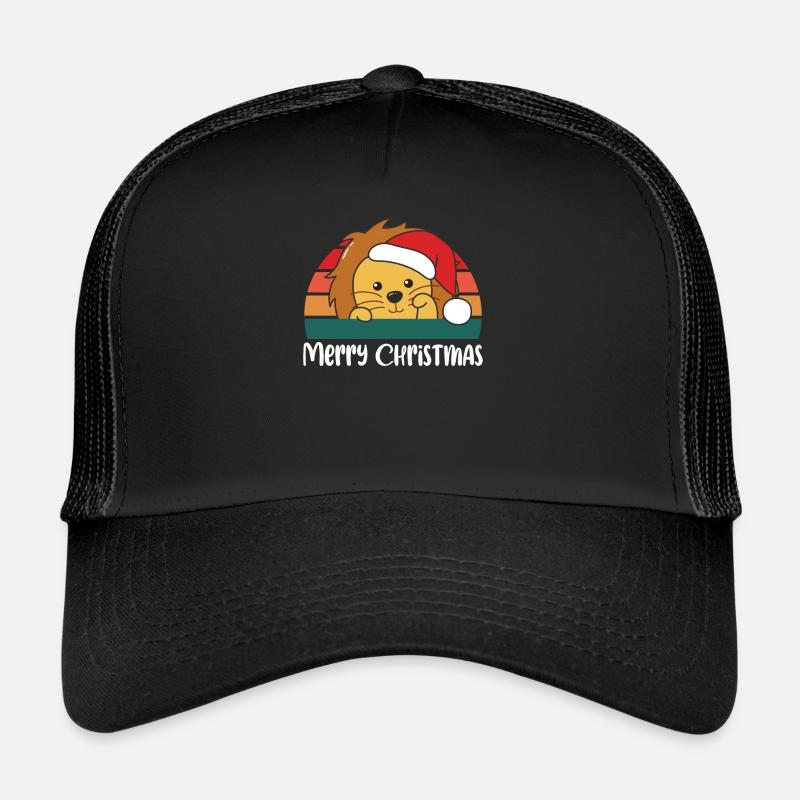 Joyeux Noël Rétro Lion Noël Casquette trucker 