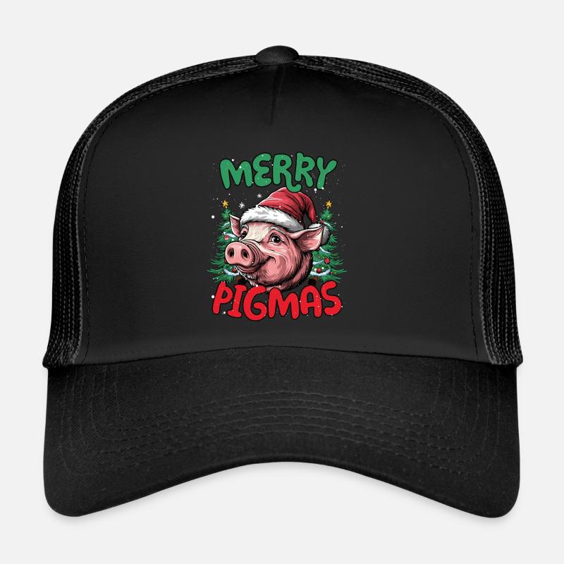 Joyeux Pigmas Drôle Cochons Noël Casquette trucker 