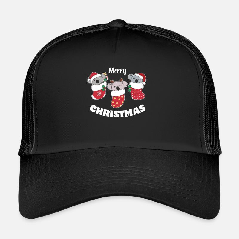 Cute Koala in Christmas Sock for Christmas Koala Trucker Cap