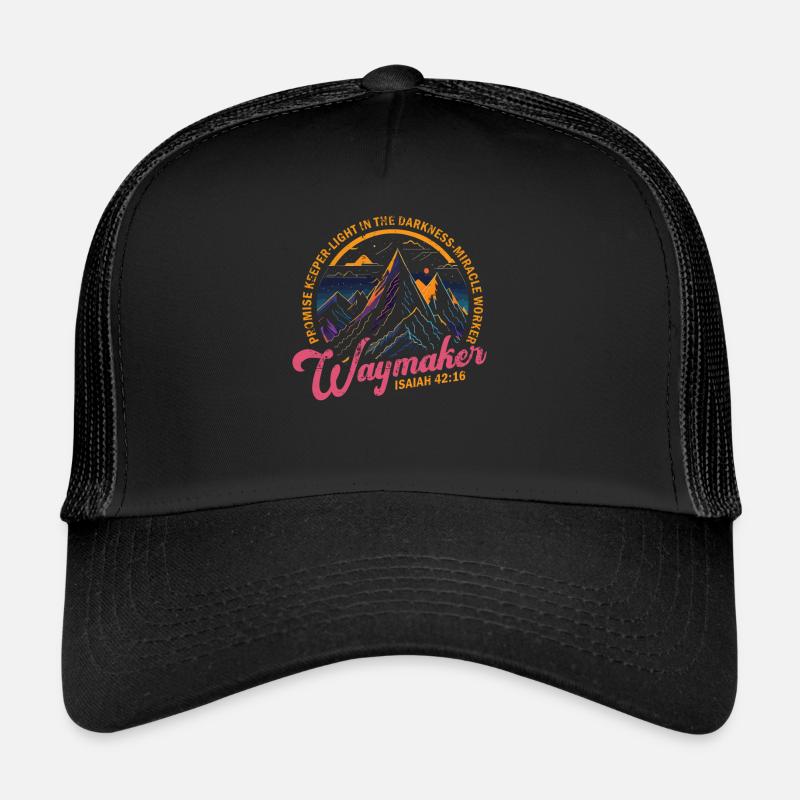 Wegweiser, Versprechenshüter, Wundertäter - Trucker Cap - Schwarz/Schwarz