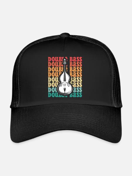 Contrebasse Vintage Contrebassiste - Casquette trucker  - noir/noir - Devant