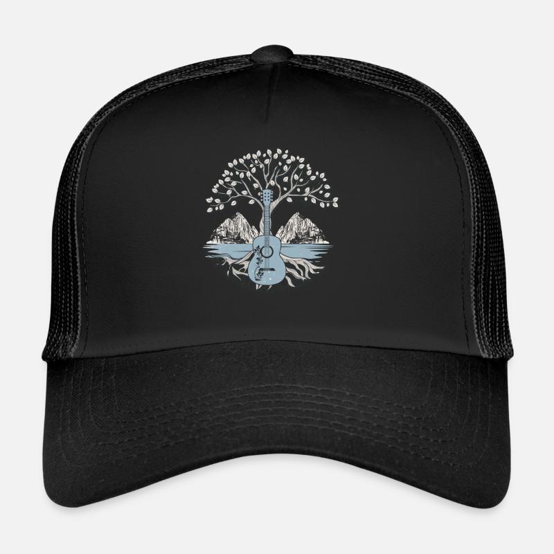 Yggdrasil Natur Musiker Baum des Lebens - Trucker Cap - Schwarz/Schwarz