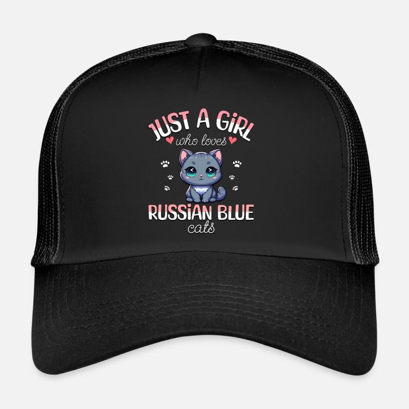 Fille Adore Chat Bleu Russe Casquette trucker 