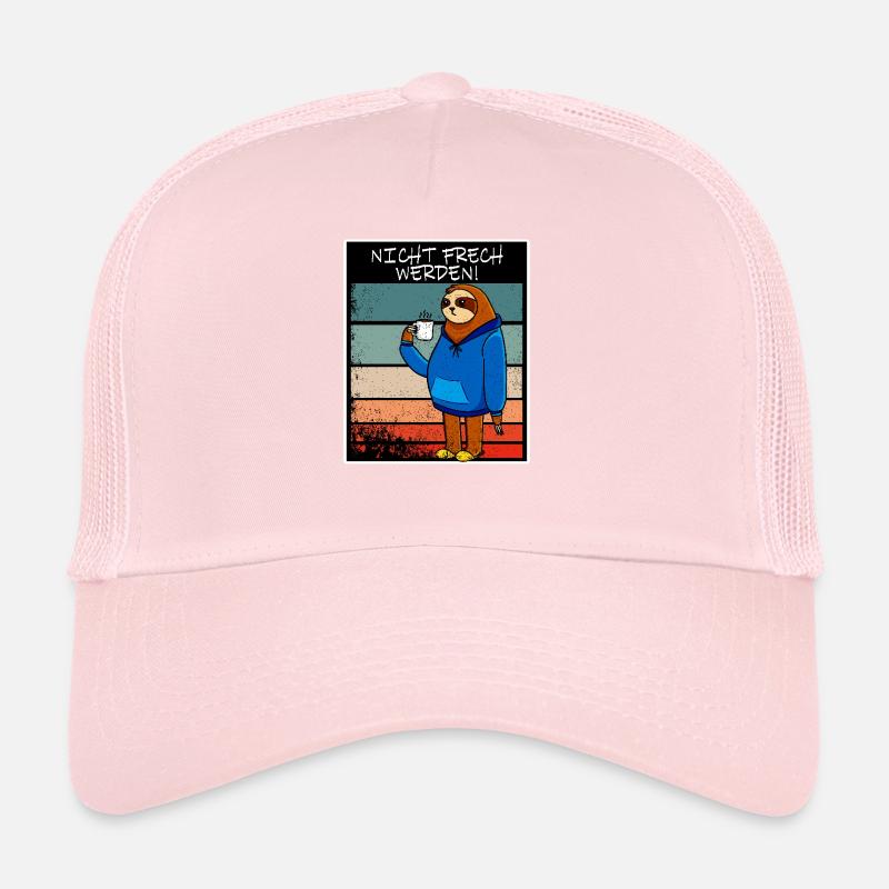 Nicht frech werden Faultier mit grantigem Kaffee Trucker Cap