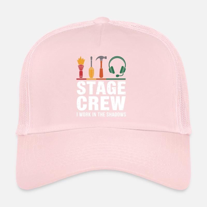 Bühnencrew Ich arbeite im Schatten Backstage Humor Trucker Cap
