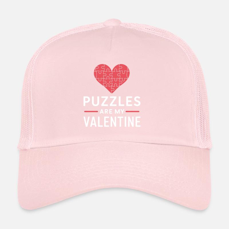 Puzzles sont ma Saint-Valentin Funny Pun Jigsaw Puzzle Casquette trucker 