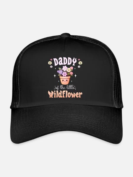 Petite Fleur Bébé Naissance Enfant Papa - Casquette trucker  - noir/noir - Devant