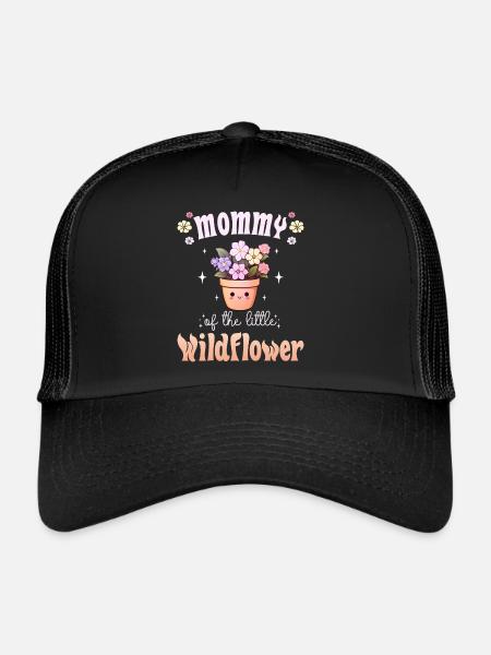 Fleur Bébé Naissance Enfant Maman - Casquette trucker  - noir/noir - Devant