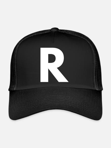 R - Casquette trucker  - noir/noir - Devant