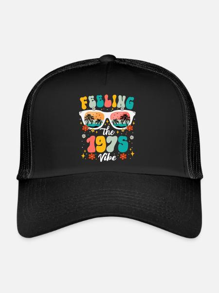 50th Anniversary Woman 1975 50 Years Anniversary - Trucker Cap - black/black - Front