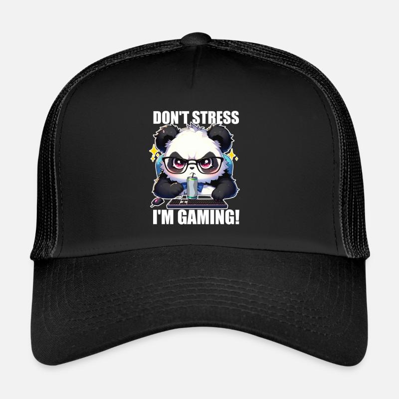 I'm Playing Gaming Panda Grumpy Funny Trucker Cap