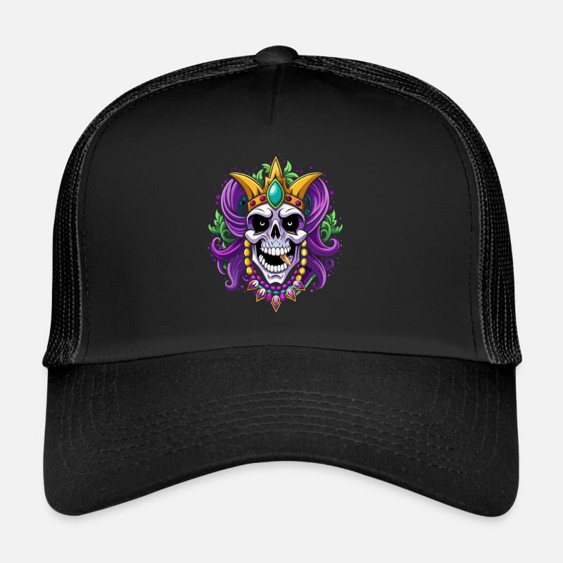 Mardi Gras - Carnival - Skull - Gift Trucker Cap