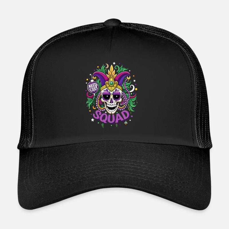 Mardi Gras - Skull - Costume - Gift Trucker Cap