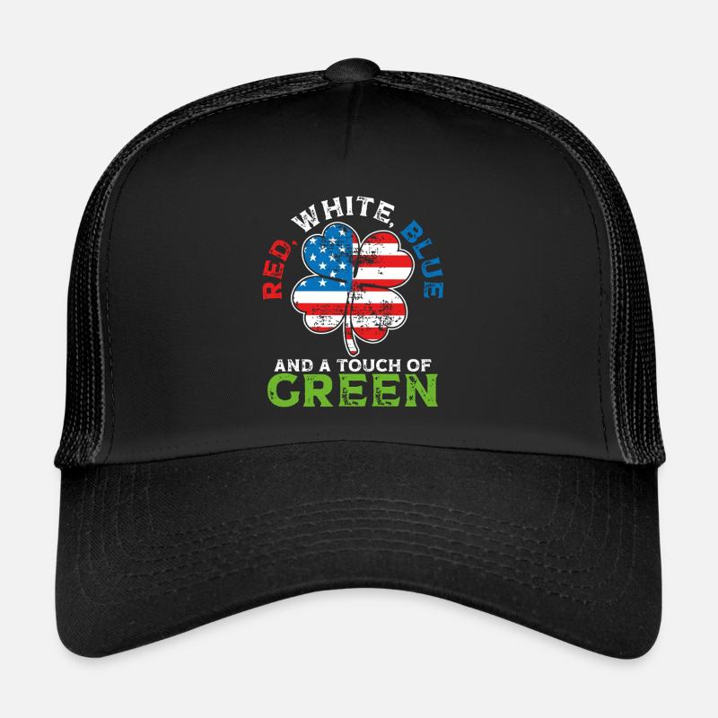 Rouge, blanc, bleu et une pointe de vert, irlandais Casquette trucker 