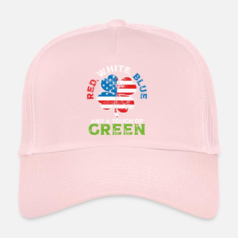 Rouge, blanc, bleu et une pointe de vert, irlandais Casquette trucker 