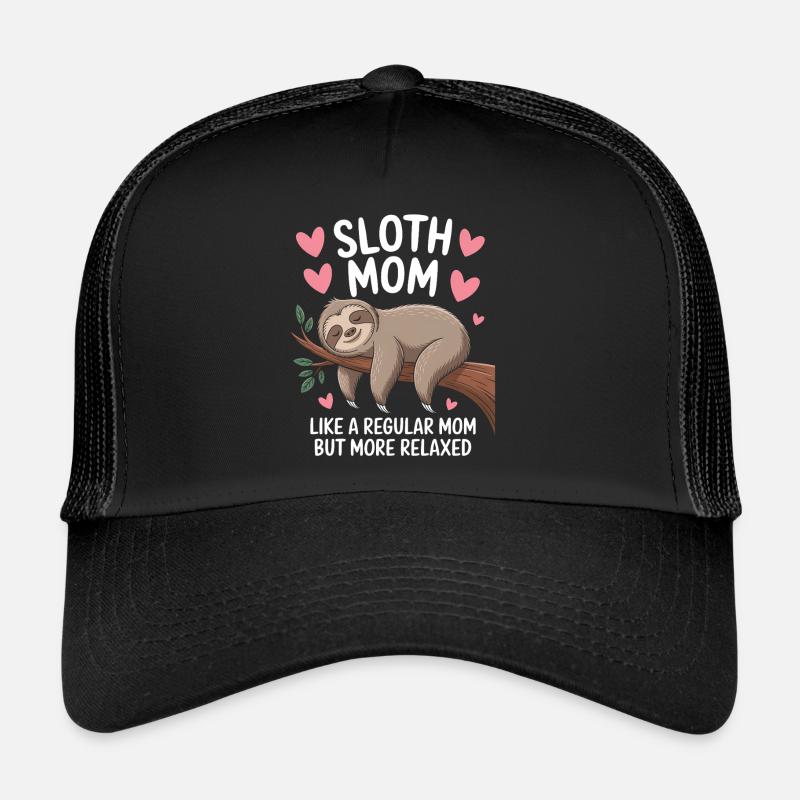 Faultier Spruch Faultiere Lustig Faultier Geschenk - Trucker Cap - Schwarz/Schwarz