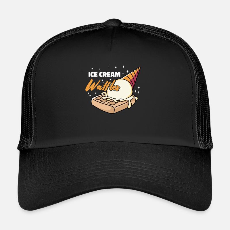 cream Waffles Syrup Breakfast waffles Trucker Cap