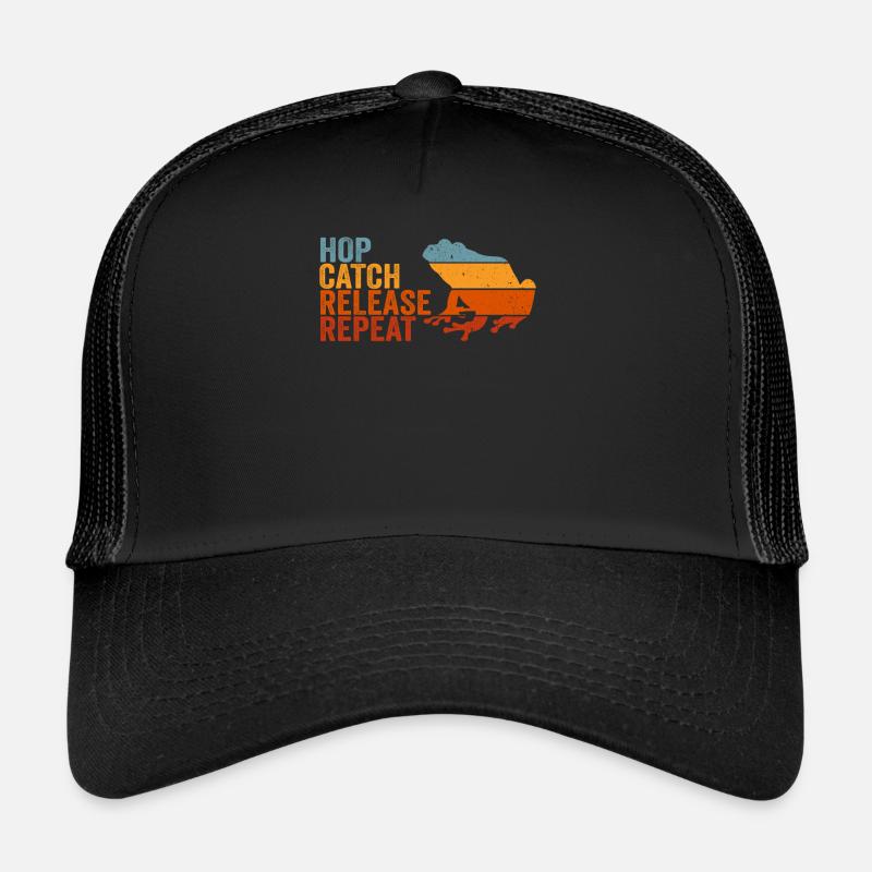 Hop Catch Release Repeat Frog Humor Trucker Cap