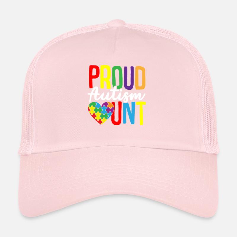 Autism Puzzle - Proud Autism Aunt Trucker Cap