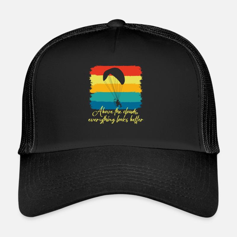 Au-dessus des nuages Passionné de paramoteur - Casquette trucker  - noir/noir