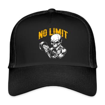 Bodybuilding Skull Workout and No Limit - Trucker Cap - black/black - Front