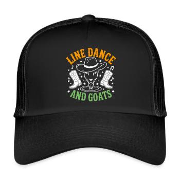 Chèvres et danse en ligne Chèvre drôle avec Stetson - Casquette trucker  - noir/noir - Devant