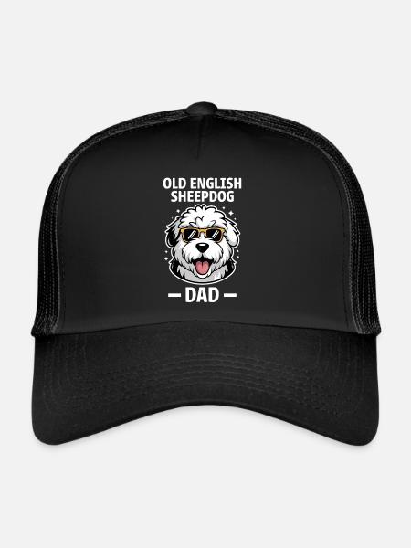 Old English Sheepdog Saying Joke Sheepdog Gift - Trucker Cap - black/black - Front