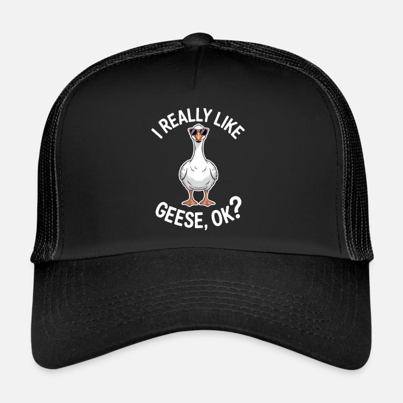 Gans Spruch Gänse Lustiges Gans Geschenk - Trucker Cap - Schwarz/Schwarz