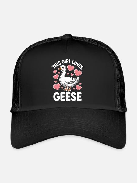 Oie Disant Fille Oies Drôle Oie Cadeau - Casquette trucker  - noir/noir - Devant