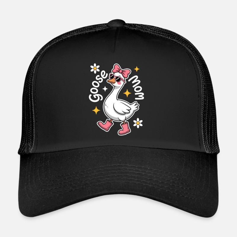 Gans Spruch Mama Gänse Lustiges Gans Geschenk - Trucker Cap - Schwarz/Schwarz