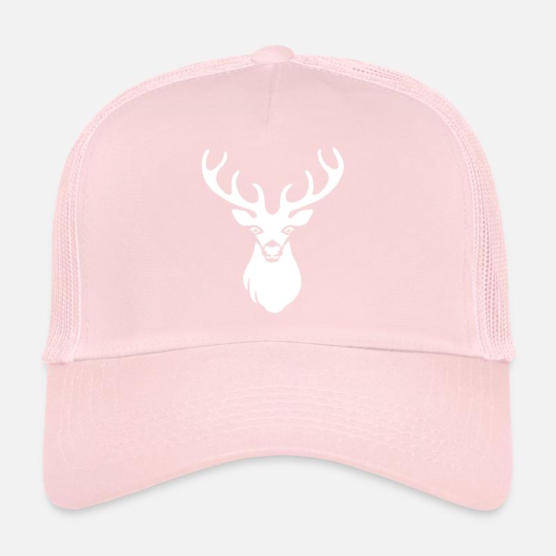 Deer head white Trucker Cap