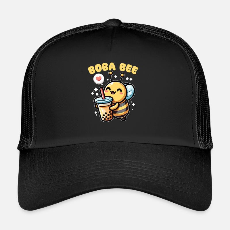 Boba Bee Bubble Tea Pun kawaii bee Trucker Cap