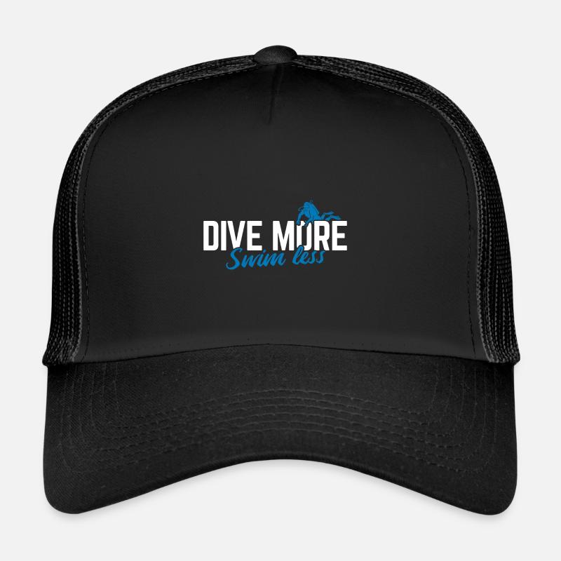 Apnoetaucher Freitaucher Taucher - Trucker Cap - Schwarz/Schwarz