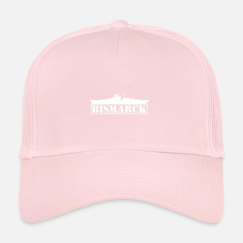 Cuirassé Bismarck navire blanc marine Casquette trucker 