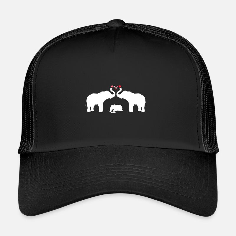 Protective Elephant Parents Mama Papa Elephants Trucker Cap
