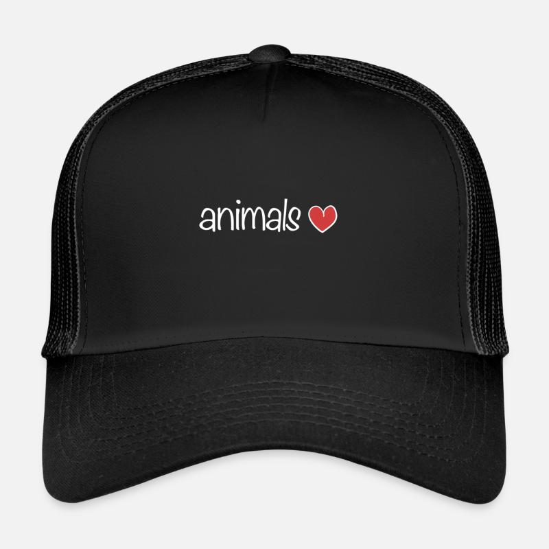 tiere herz tierliebe text Trucker Cap