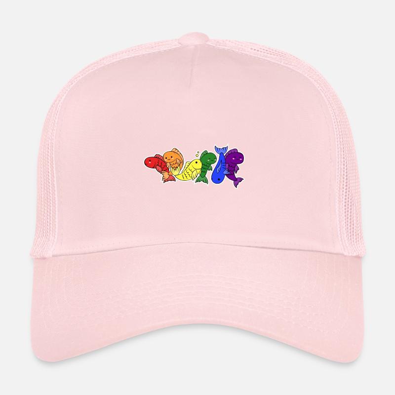 Conception de poisson drapeau LGBT + pour les personnes LGBT + Casquette trucker 