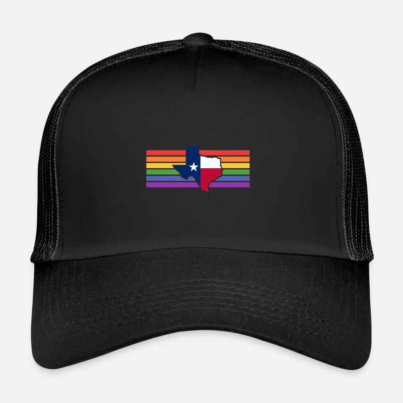Texas Map Pride Flag Design pour les Texans LGBT + Casquette trucker 