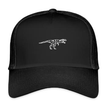 T Rex Geometrisch Linien - Trucker Cap - Schwarz/Schwarz - Vorne