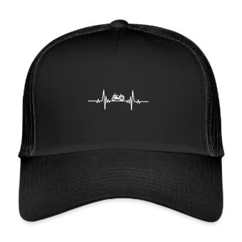 Heartbeat Ackerschlepper - Trucker Cap - Schwarz/Schwarz - Vorne