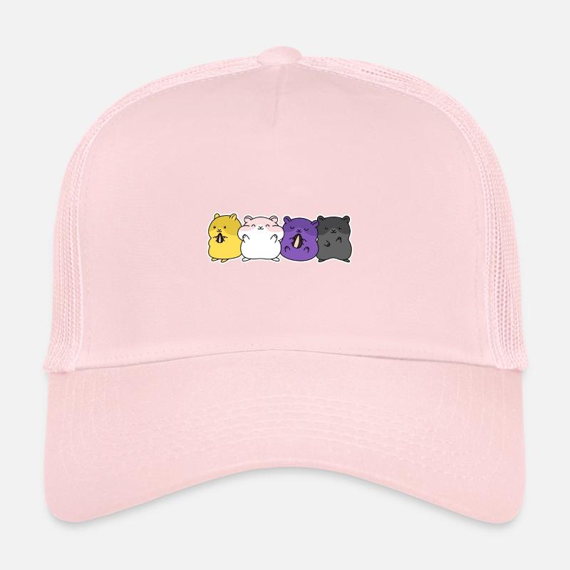 Non-binary flag hamster design for Enbys Trucker Cap