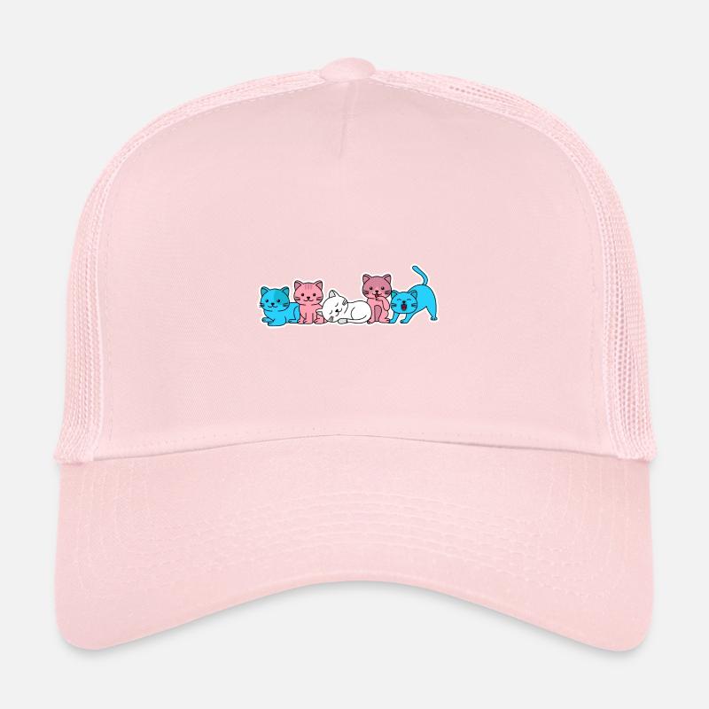 Conception de chat trans flag pour les personnes trans Casquette trucker 