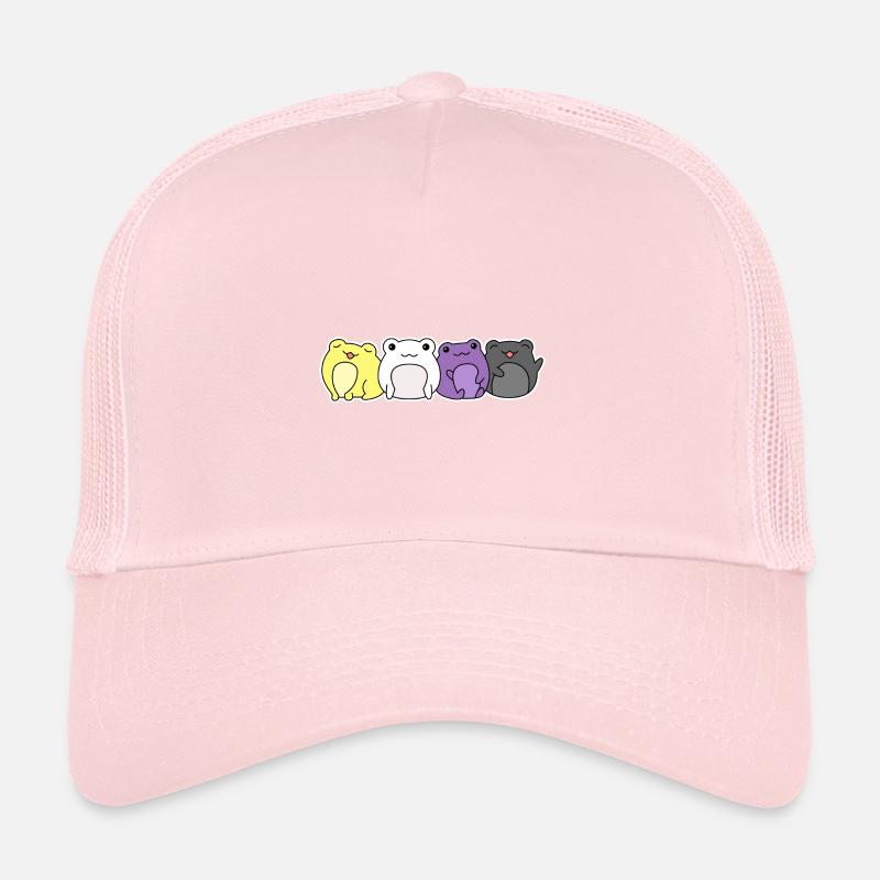 Non-binary flag frog design for proud Enbys Trucker Cap