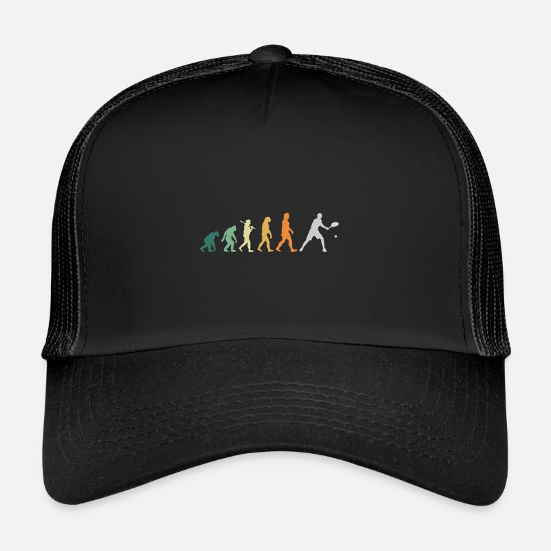 Tennis Tennisspieler Retro Style - Evolution - Trucker Cap - Schwarz/Schwarz